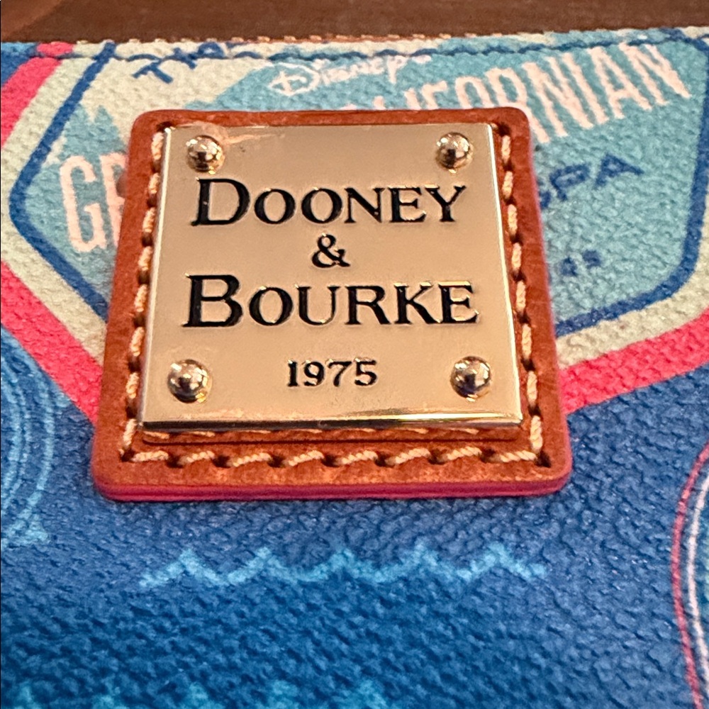 Dooney & Bourke X Disney NWT Blue Graphic Zip Long Wallet w/Detachable Strap - Picture 2 of 8